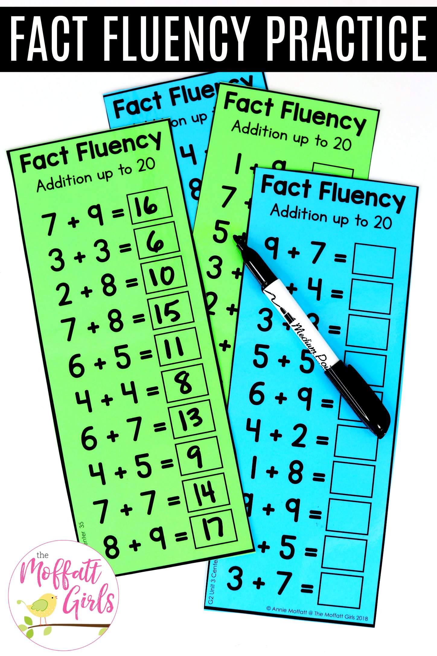 Addition Fact Fluency Worksheet