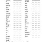 Pre-Primer Sight Word Assessment Sheet