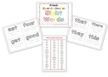 Color by Number Sight Word Printables!