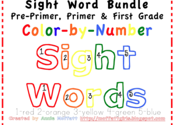 Color by Number Sight Word Bundle!