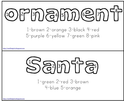 FREE Christmas Color by Number Words!