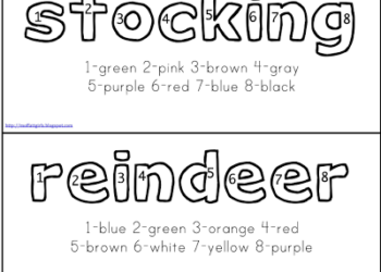 FREE Christmas Color by Number Words