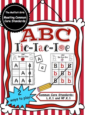 I just made a printable called ABC Tic-Tac-Toe that helps with handwriting, upper and lowercase letter identification and a bit of phonics.