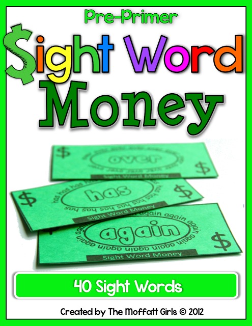 Sight Word Money (Preschool) and My Thoughts on Sight Words!