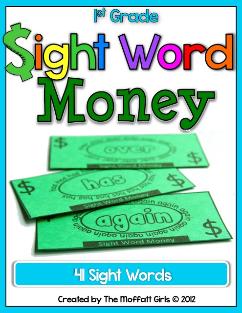 Sight Word Money (1st Grade) and My Thoughts on Sight Words!