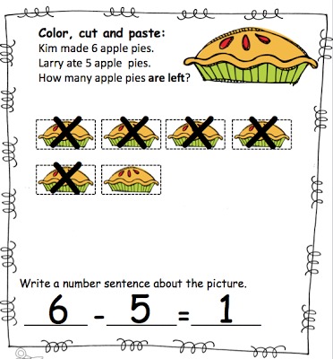 The Fall Word Problem pack is great for Kindergarten and 1st Grade students who are beginning to master the whole word problem concept.