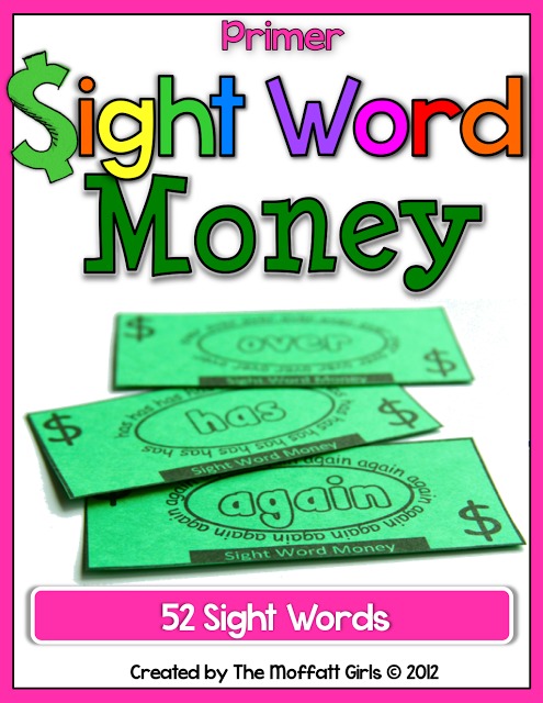 Sight Word Money (Kindergarten) and My Thoughts on Sight Words!