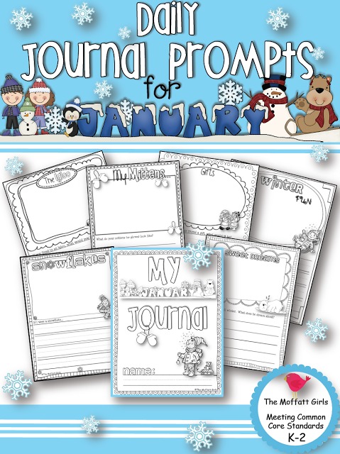 Journal Prompts for January are a great way to get students to write every single day, helping motivate students to write!