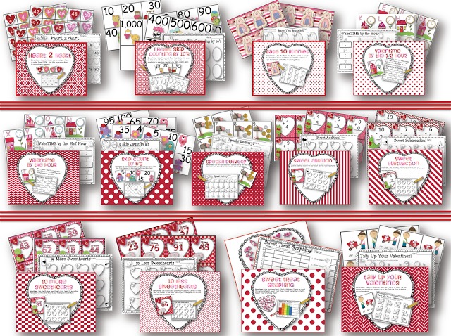 We have 14 Valentine Math Centers for the month of February!
