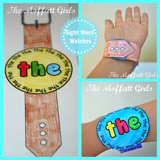 Sight Word Watches are a super cute and super fun way for kids to practice all of the Pre-Primer, Primer Dolch and First Grade Sight Words!