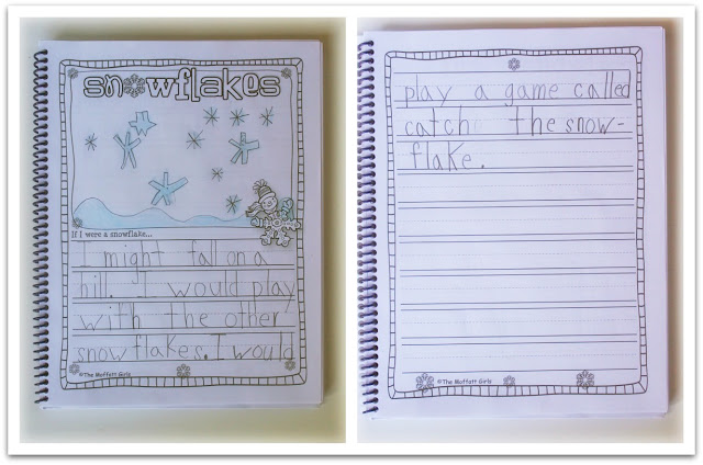 Creating these Easy Borax Snowflakes allowed us a perfect opportunity to write in our January Journals!