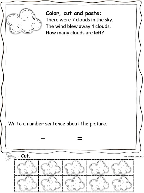 Our Spring set of Math Word Problems (Color, Cut and Paste) will help Pre-K and Kindergarten students understand the math concepts AND master them!
