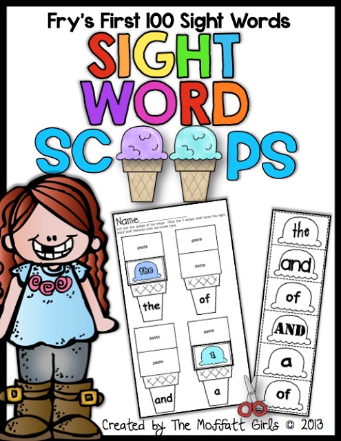 Sight Word Scoops are a FUN and hands-on way to master and reinforce ALL of the Fry's First 100 sight words!