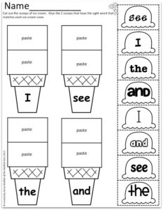 Sight Word Scoops are a FUN and hands-on way to master and reinforce ALL of the Dolch pre-primer sight words!