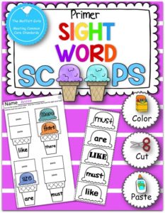 Sight Word Scoops are a FUN and hands-on way to master and reinforce ALL of the Dolch Primer sight words!