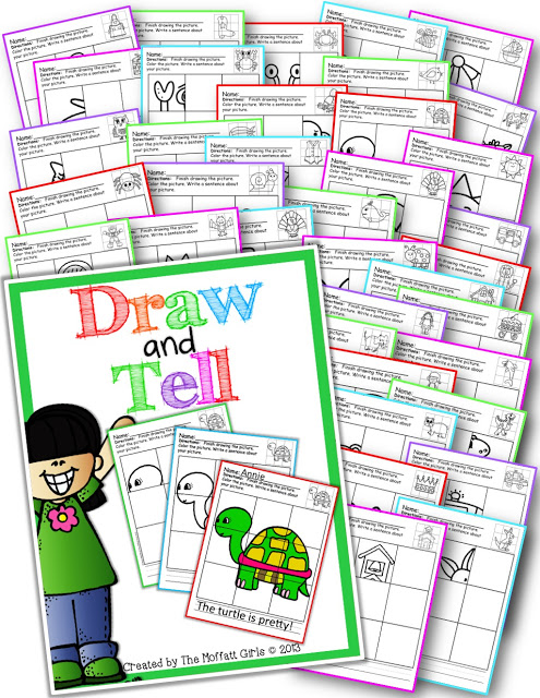 The Draw and Tell packet teaches children how to observe and make comparisons, improve their ability to draw with practice and includes writing!