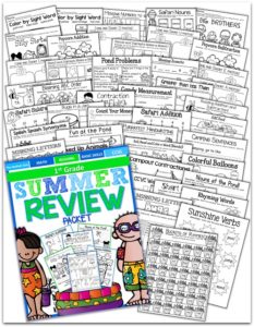 This 93 page Summer Review Packet for 1st Grade will make learning FUN for the kids and EASY for you!