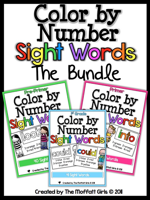 These Color by Number Sight Words are a F-U-N way to introduce kids to 40 Dolch sight words/high frequency words.