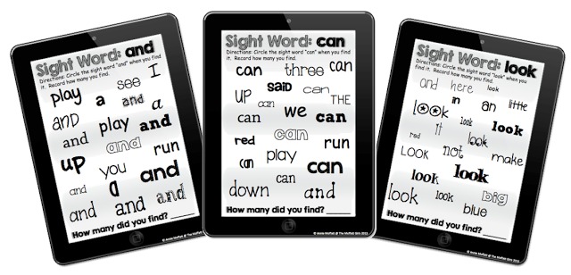 Sight Word Tablets are a FUN way for kids to practice and master sight words, allowing preschool and Kindergarten students to recognize and read words in various prints and published styles.