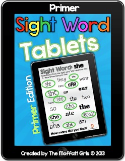 Sight Word Tablets are a FUN way for kids to practice and master sight words, allowing Kindergarten students to recognize and read words in various prints and published styles.