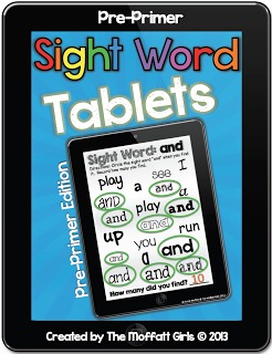 Sight Word Tablets are a FUN way for kids to practice and master sight words, allowing Preschool students to recognize and read words in various prints and published styles.