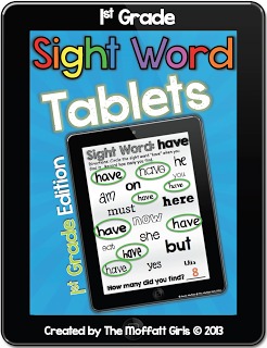 Sight Word Tablets are a FUN way for kids to practice and master sight words, allowing 1st Grade students to recognize and read words in various prints and published styles.