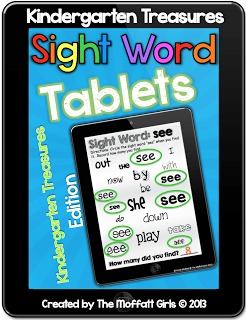 Sight Word Tablets are a FUN way for kids to practice and master sight words, allowing Kindergarten students to recognize and read words in various prints and published styles.