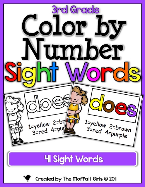 These Color by Number Sight Words are a F-U-N way to introduce kids to 40 Dolch sight words/high frequency words.