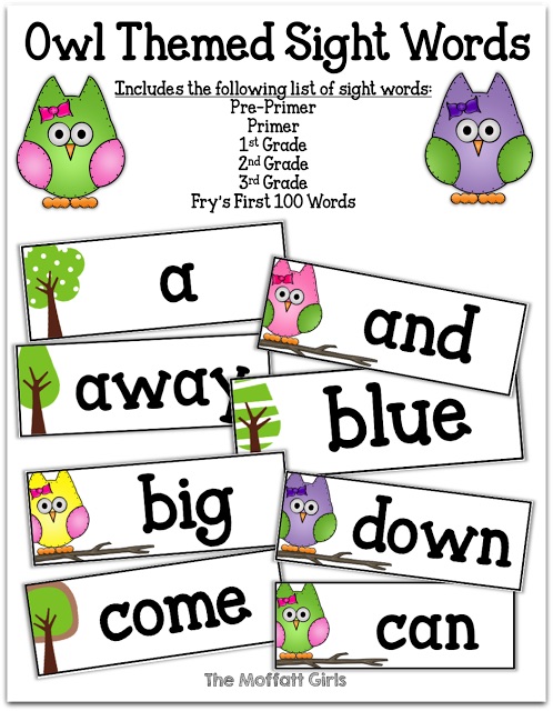 Owl Themed Sight Words!