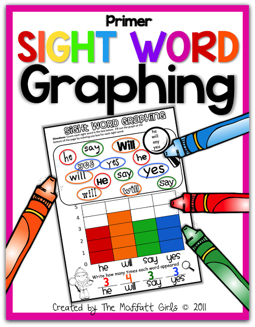 Sight Word Graphing is a FUN way for kids to practice and master sight words for Kindergarten!