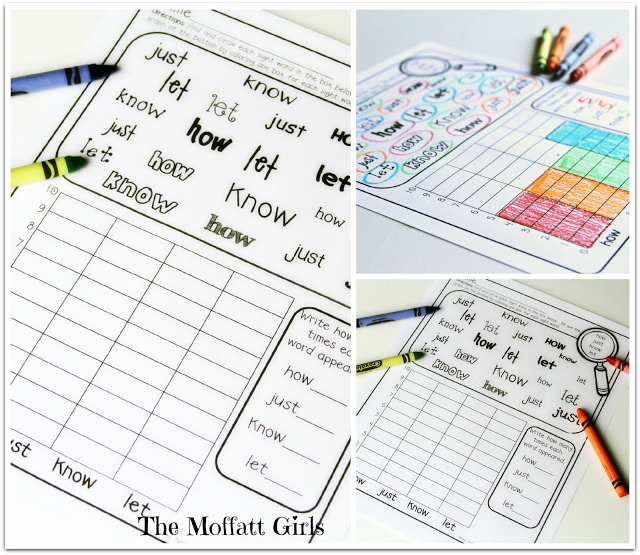 Sight Word Graphing is a FUN way for kids to practice and master sight words for Pre-K!