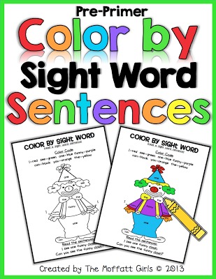 Color by Sight Word Sentences allows Preschool students to become more confident readers!