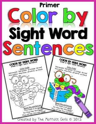 Color by Sight Word Sentences allows Kindergarten students to become more confident readers!