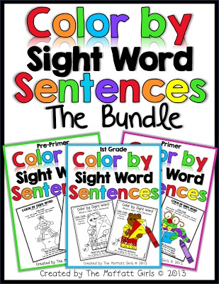 Color by Sight Word Sentences allows Preschool, Kindergarten and 1st Grade students to become more confident readers!