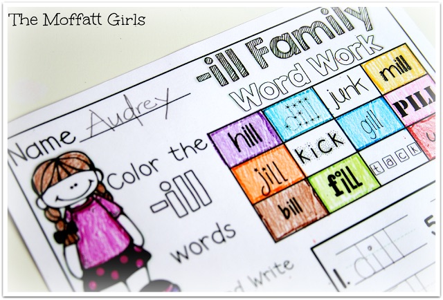 Our Word Work Packets engage beginning or struggling readers in the learning of word families, long vowels or blends, allowing them to interact in a hands-on way all while having fun!