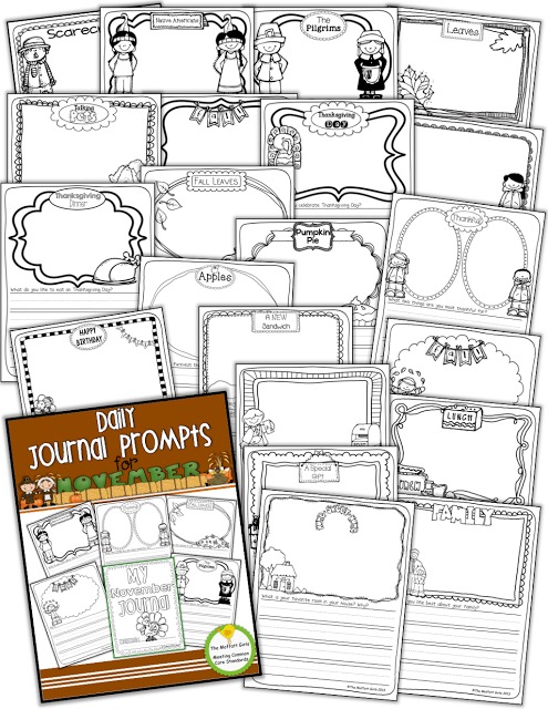 These ADORABLE NO PREP journaling prompts for the month of November will help motivate students to write!