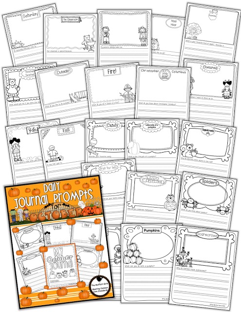 These ADORABLE NO PREP journaling prompts for the month of October will help motivate students to write!