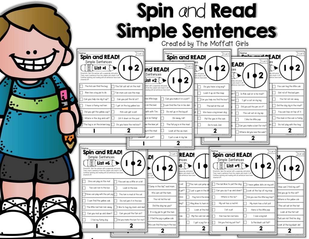 I Can Read Simple Sentences NO PREP (Set 1) allows beginning or struggling readers to build confidence and reinforce fun into reading basic sentences!