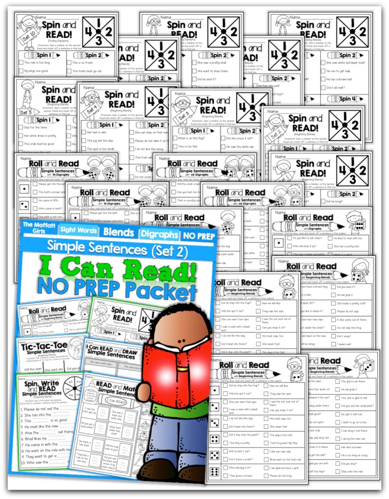 I Can Read Simple Sentences NO PREP (Set 2) allows beginning or struggling readers to build confidence and reinforce fun into reading basic sentences!