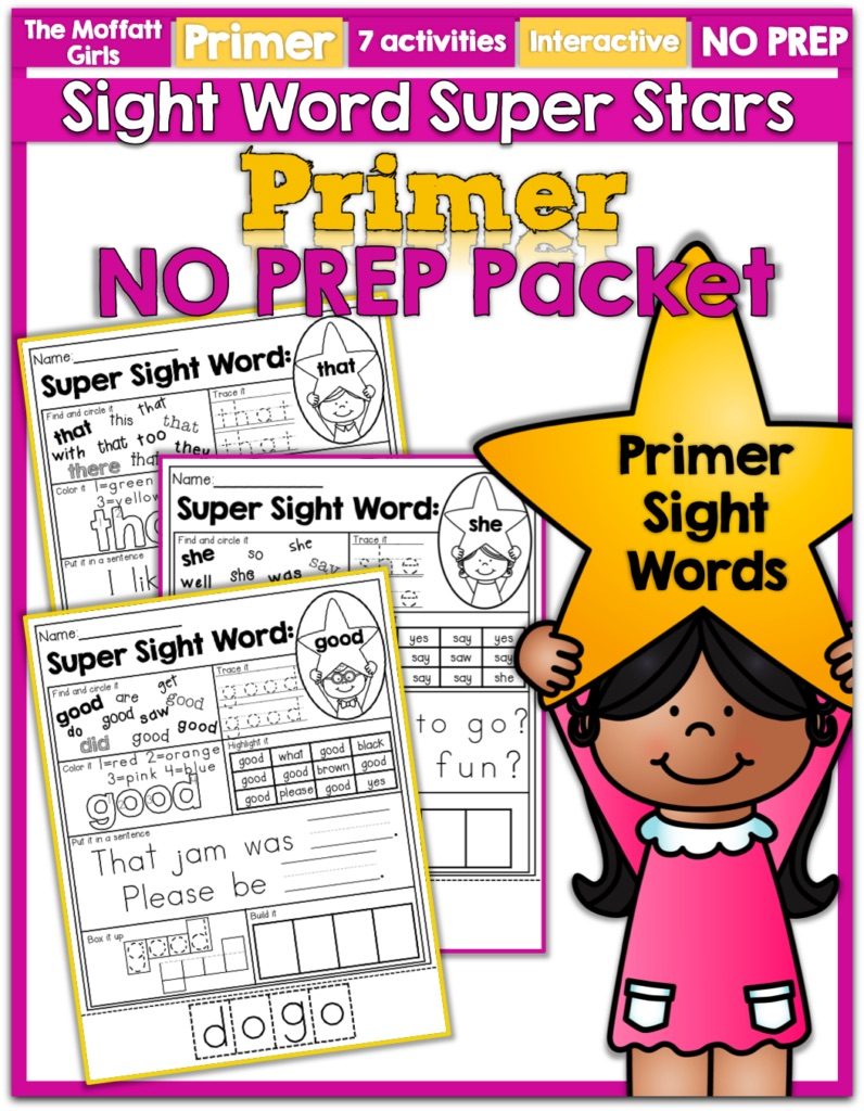 This Sight Word Super Stars NO PREP Packet is both EFFECTIVE and FUN for Kindergarten students as they learn to read and master sight words! 