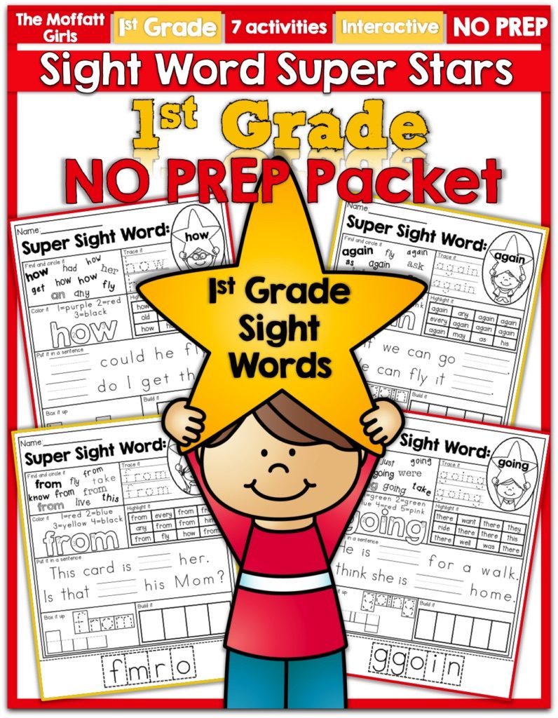 This Sight Word Super Stars NO PREP Packet is both EFFECTIVE and FUN for 1st Grade students as they learn to read and master sight words! 