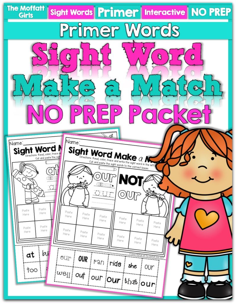 Our Sight Word Make a Match packets allow a beginning or struggling reader master tricky sight words, for Kindergarten!