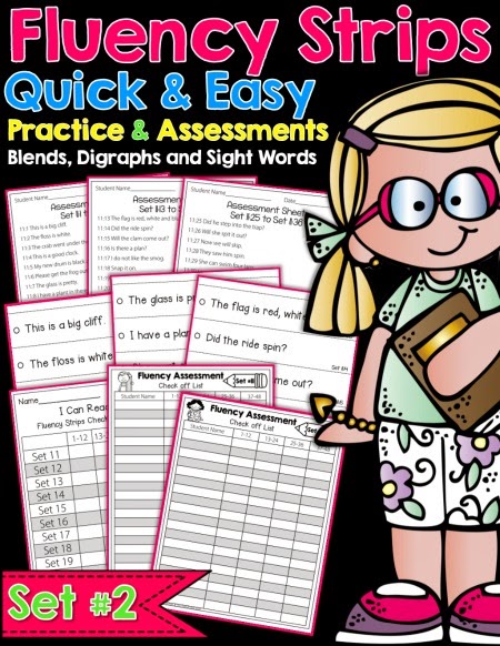 Our Fluency Strips help build FLUENCY and confidence with Blends, Digraphs and 1st Grade Sight Words!
