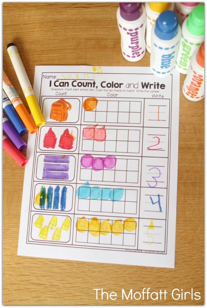 Teach basic addition, subtraction, sight words, phonics, letters, handwriting and so much more with the August and September NO PREP Packet for Kindergarten!