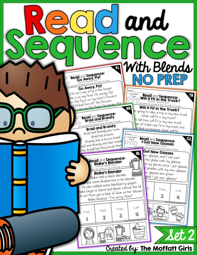 The Read and Sequence NO PREP packet is specifically designed to help beginning and or struggling readers build CONFIDENCE, FLUENCY and reading COMPREHENSION with blends!