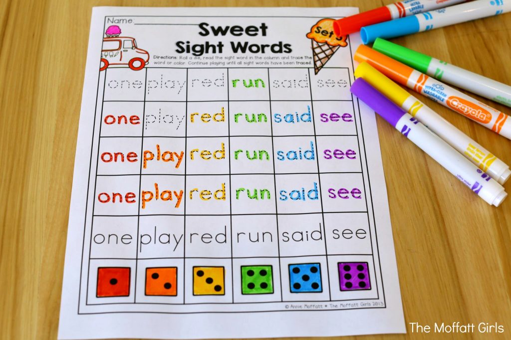 Sweet Sight Words (pre-primer sight words)- Avoid the Summer Slide! Help your students stay on track during summer break with these FUN activities! Perfect for Kindergarten going into 1st Grade!