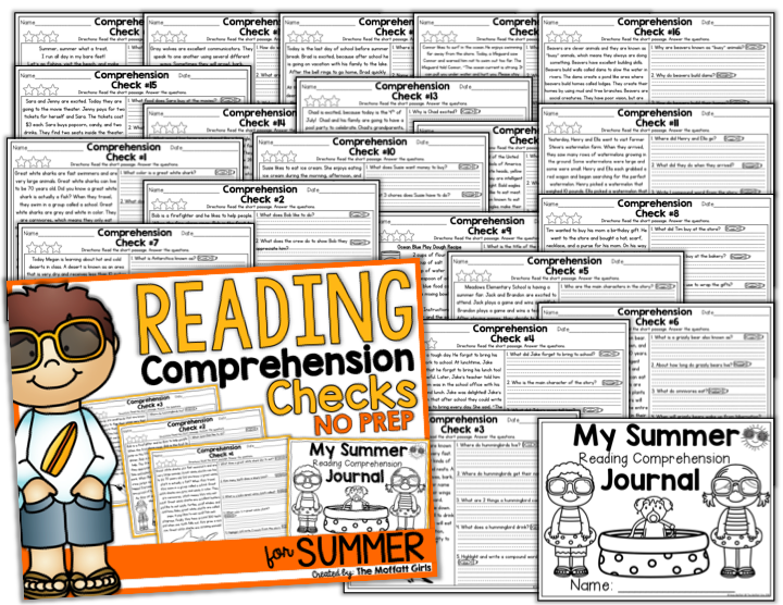 Reading Comprehension Checks for Summer!