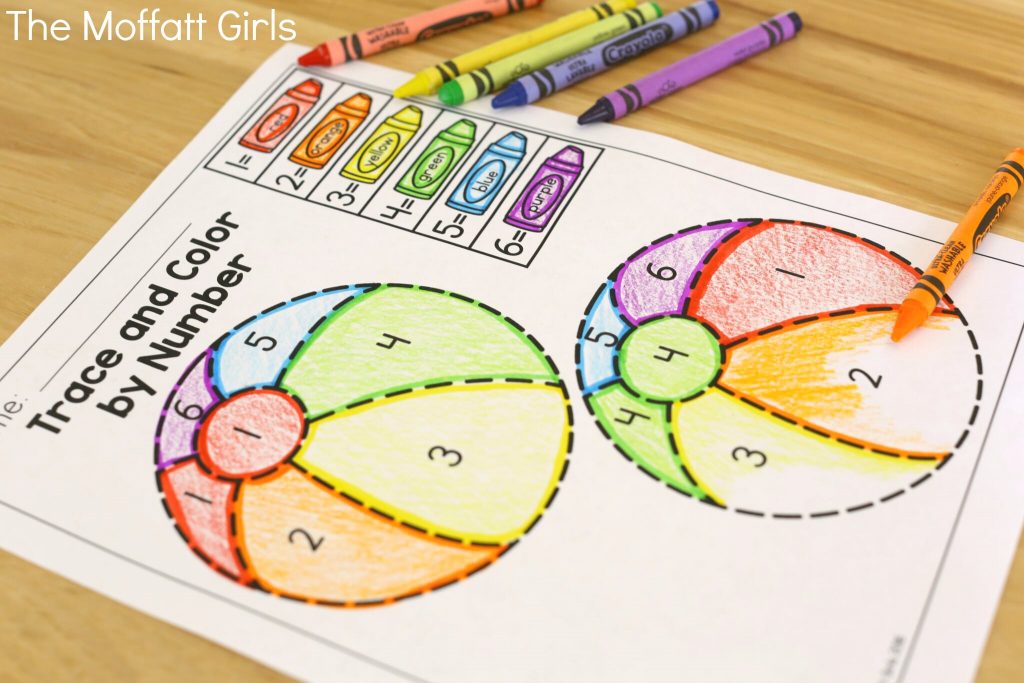 Trace and Color by Number- Avoid the Summer Slide! Help your students stay on track during summer break with these FUN activities! Perfect for Preschool going into Kindergarten!