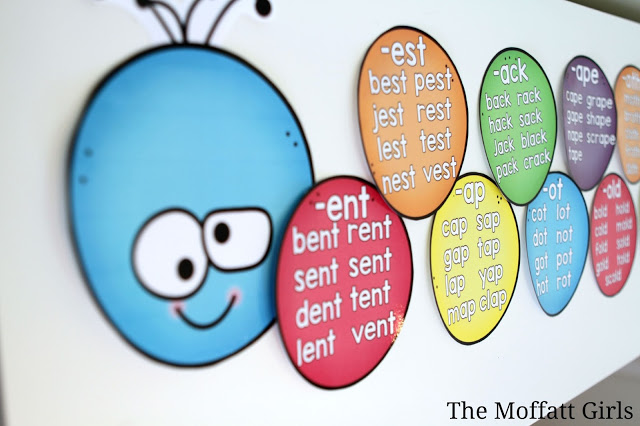 This Word Family Caterpillar is a GREAT way to teach phonics word families to beginning and struggling readers. Decorate the room as students learn each word family!