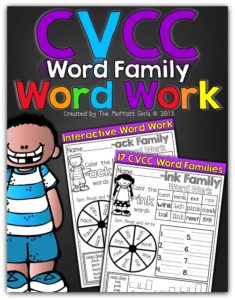 CVCC Word Family Word Work